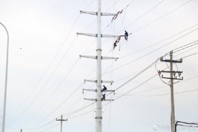 完成15號鐵塔至26號鐵塔的導線敷設工作