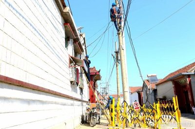 對(duì)韓店鎮(zhèn)蘇家村200千伏安配變南路出線1號(hào)至11號(hào)桿T接下戶線纜